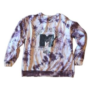 Vintage MTV Music Television Tie Dye MTV 1981 Graphic Sweatshirt Sixe Xl Nwot
